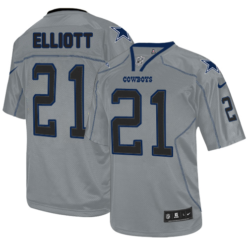 Men's Elite Ezekiel Elliott Nike Jersey Lights Out Grey - #21 NFL Dallas Cowboys